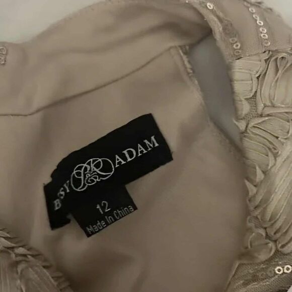 BETSY AND ADAM "FABIANA" HALTER NECK SOUTACHE AND SEQUIN DRESS A27023 SIZE 12 - Picture 4 of 5